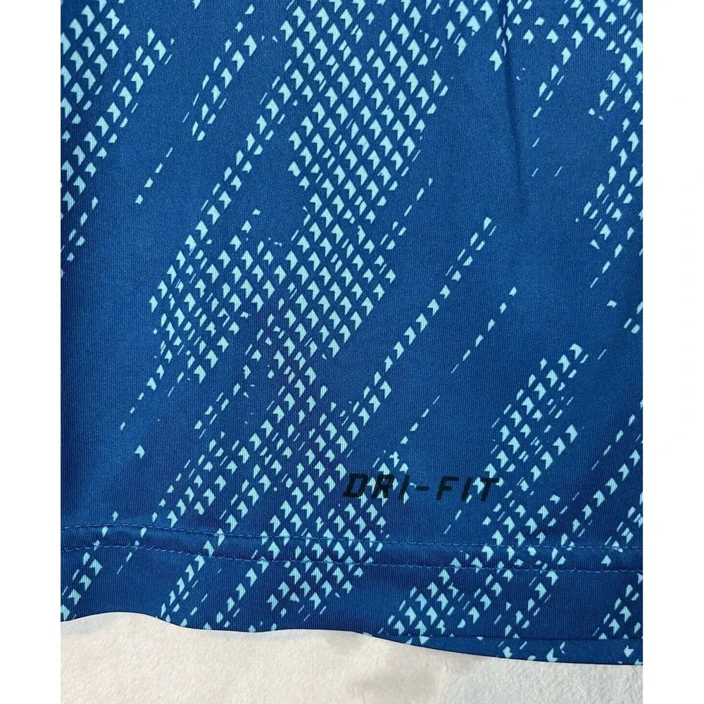 Nike Pro Combat TEE Men Large Blue Regular DRI FIT Compression Lightweight Gym